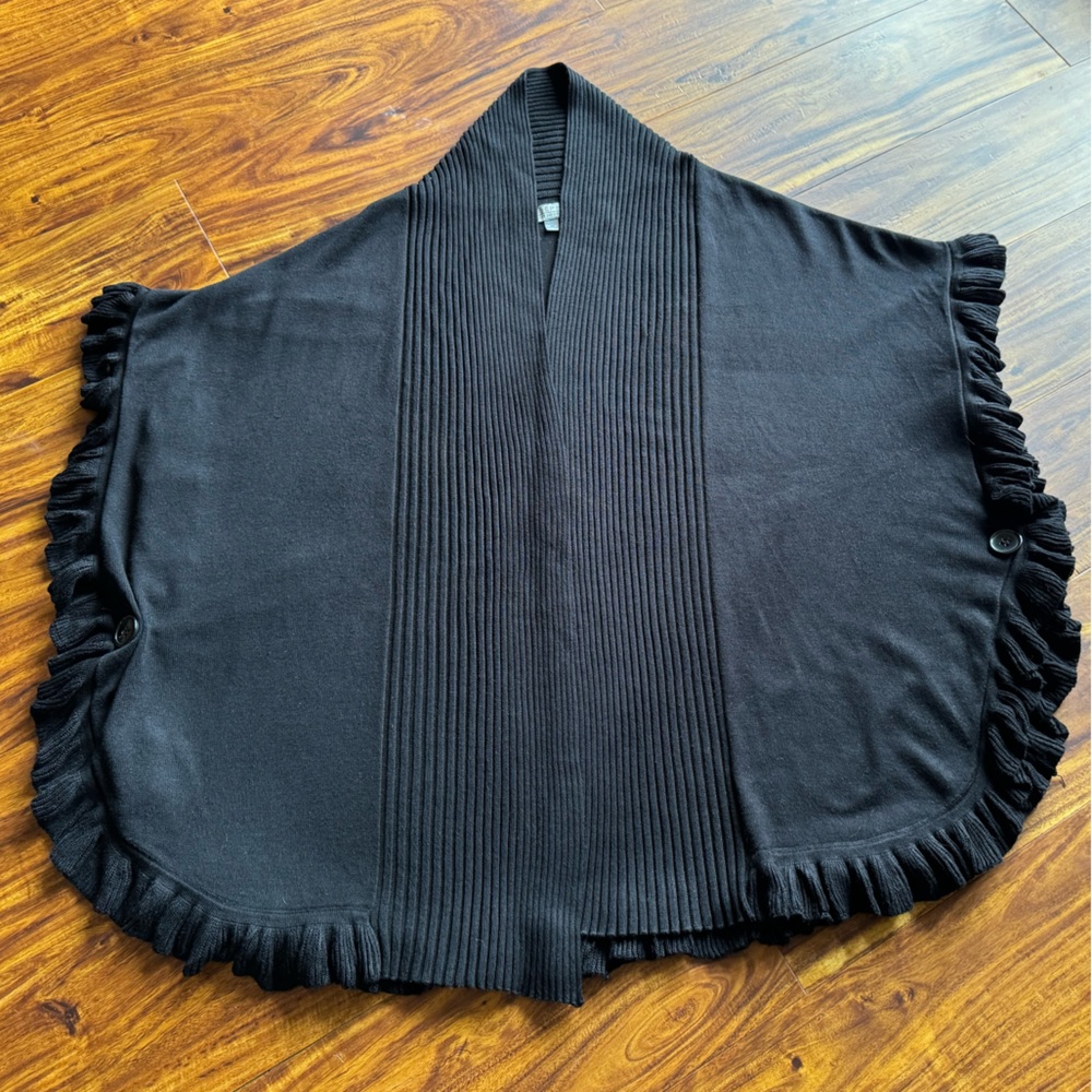 Nordstrom Joseph A Black Cardigan/Poncho - Size Medium - Picture 5 of 7
